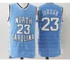 NCAA 23 Michael Jerseyトップセールスメンズ大学ブルーホワイト卸売バスケットボールジャージ刺繍ロゴS-XXL