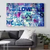 Peintures Lettres d'amour Mur Art Toile Impressions Graffiti Banksy Affiche Photos Mariage Chambre Prints1329v