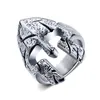 Punk Rock Gift Men's Statement Ring Hero Helmet Rings in Stainless Steel