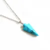 Marque Flèche Pendentif Collier Améthyste Cristal Bleu Turquoise Pierre Précieuse Pierre Naturelle Mode Charme Bijoux pour Femmes Hommes Cadeaux De Fête D'anniversaire