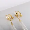 XZP Ear Cuff Gold Pearl Beaded Clip on earrings Without Piercing For Women Fashion Jewelry Earring Cuffs Hook No Pierced no hole
