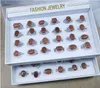 Hot Sales Natural Stone Agate Jade Gemstone Ring Hybrid Models Mix Size Lady / Girl Fashion Ring Mix Style 50pcs / Lot 5 Färgval