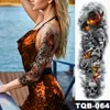 Large Arm Sleeve Tattoo Sketch Lion Tiger Waterproof Temporary Tattoo Sticker Wild Fierce Animal Men Full Bird Totem Tattoo