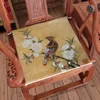 Personnalisé Vintage fleur oiseaux cheval grue canapé salle à manger chaise coussin siège coussin lin maison bureau chinois fauteuil assis tapis