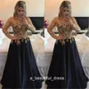 Moeder van de Bruid Jurken Zwart Goud Kant Lange Mouwen Formele Godmother Avond Party Gasten Gown Plus Size Custom Made ED1322