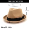 2020 Wool Felt Pork Pie Hat with High Fashion Design UV Protection Adults In Formal Hats Women Roll Up Brim Bowknot Jazz Trilby C3721501