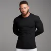 2019 Jesień Moda męska T-shirt sweter O-Neck Slim Fit Knittwear Męskie Z Długim Rękawem Swetry Tshirts Mężczyźni Fitness Pull Homme