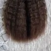 Kinky Rak Micro Loop Hair Extensions 100g Corase Yaki Mänskliga hårförlängningar Yaki Micro Ring Loop Hårförlängningar 1g
