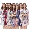 Brudtärna robe spets blommig blomma kimono bröllop brud kort natt robes print badrock peignoir femme mode dressing natt klänning b5350