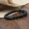 Nouveaux Bracelets De Lion En Acier Inoxydable En Gros 10 pcs / lot 8mm Perles De Pierre D'agate Mat Avec Tête De Lion Bracelet Bracelet Pour Hommes Cadeau