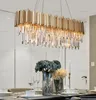 Phube Lighting Lampadario di cristallo moderno Lampade a sospensione ovali in oro di lusso Sospensione per sala da pranzo LED Lustres LLFA