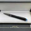 Promotion Black ballpoint pen roller ball pens with Blue Crystal Head Calligraphy ink Fountain pen For birthday Gift No Box4913084