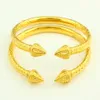 New Arrived African Dubai Fashion Openable 22k Yellow Gold GF Bangle Engraved Trendy Pattern Bracelet 2 Piece Jewelry Whole229f