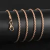 Whole 24mm 1832 inches SilverGoldRose goldBlack Chains Necklace Stainless Steel Women039s Rope Chain Necklace Fa9258330