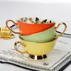 Bone China Coffee Cup Sets Colorful Butterfly Ceramic Tea Cups And Saucers British Office Teacup Porcelain Nice Gift