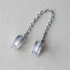 Wholesale-CZ Diamond Charm Charm for Pandora 925 Sterling Silver Silicone Safety Chain Bracelet Jewelry with original box