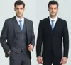 Niestandardowe Slim Fit dwa przyciski Groomsmen Lapel Groom Tuxedos Blue Men Suits Wedding/Prom Best Man Blazer (kurtka+spodnie+kamizelka) HY6020
