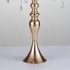 Tall 5arms Metal rose Gold Candelabras With Pendants Romantic Wedding Table Candle Holder Home Decoration2869781