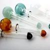 Neuankömmling Kurze Rauchpfeife zum Rauchen mit farbiger Kalebasse, gebogen, neuester Mini-Ölbrenner, mundgeblasener Recycler
