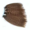 Ruban adhésif double face dans l'extension de cheveux Kinky Curly Skin Weft Hair Medium Brown 10 couleurs au choix 12-24inch Kinky Straight Factory Direct