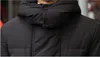 Удлиненные зимние пальто Мужская пуховая куртка с капюшоном Белая утка вниз Парки утолщение теплое пальто Верхняя одежда Одежда для снега Длина до колен плюс размер