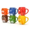 m&m beans coffee mugs tea cups and mugs cartoon cute expression mark large capacity drinkware Christmas gift Y200104