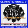 GSXF-600 Per SUZUKI KATANA GSXF 750 600 GSXF600 03 04 05 06 07 293HM.67 GSX 750F rosso scuro bianco caldo GSXF750 2003 2004 2005 2006 2007 Carenatura