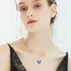 Cuore blu gioielli da sposa ciondolo zircone collana di diamanti a prezzi accessibili per la cerimonia nuziale pendenti di collana di nozze economici 2020 catena7091019