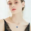 Heart Blue bridal jewelry Zircon Pendant Affordable Diamond Necklace For Wedding Cheap wedding necklace pendants 2020 Chain7489765