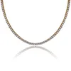 Hiphop 3mm 1624 Ingångar Cubic Zircon Gold Silver 1 Row Micro Pave CZ Tennis Chain Halsband Kopparsmycken Drop 1589177