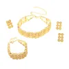 Goldfarbene äthiopische Halskette, Ohrringe, Ring, Armband, Eritrea, Habesha, Hochzeitsschmuck-Sets