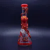 Neue 11-Zoll-5-mm-Glasbecherbong, die im Dunkeln leuchtet, Glaswasserpfeife, handbemalt, neue Design-Dab-Rigs