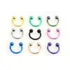 8MM Diameter 316L Stainless Steel Screw Balls C Type Nose Ear Studs Nipple Lip Rings Earring Multipurpose Body Piercing Jewelry 9 Colors