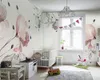 3D Home Wallpaper Nordic минималистский акварель цветы маленькая свежая спальня фон стены шелковые настенные покрытия