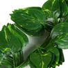 Decoração artificial da videira da planta da simulação de Rattan da folha da uva de 12pcs 2m