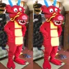 2109 Disfraz de dibujos animados de la mascota del Dragón Rey del Mar del Norte de China rojo encantador de alta calidad vestido de lujo para fiesta de Halloween