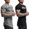 Maglietta da bodybuilding da uomo di marca T-shirt da uomo in cotone da palestra T-shirt da uomo a maniche corte con scollo a V T-shirt casual slim fit taglia M-3XL