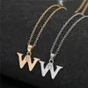 Alphabet anglais -W or argent ami nom lettres pendentif colliers signe mot chaîne minuscule lettre initiale chanceux femme mère hommes famille cadeaux bijoux