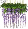 12 pz 75 cm 110 cm Fiori Artificiali Falso Glicine Vite Fiore Appeso per Matrimonio Compleanno Home Garden Decor