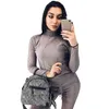 Soft Knitted Suits Warm Sweater Suit Women 'S Twist Knitting Turtleneck Sweater Top and Pants Loose Style Tracksuit Ropa