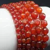 5 nici Fine Faceted Cut Natural Carnelian Gemstone Luźne Koraliki Centrum Wiertła Kulka Kształcie Czerwony Agate Rozmiar 6mm 8mm 10mm do projektowania biżuterii