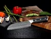 Damascus Steel Chef Kniv Set Sharp Meat Cleaver Boning Santoku Utility Vegetabilisk Kniv High-End Exquisite Gift Set Kniv G10 Handle Kök