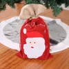 Jul Xmas Hessian Santa Sack Stocking Bag Children Gifts Bag Nyår Juldekorationer 2 Färger8803157