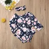 2PCS Nowonarodzony dzieciak Baby Girl Flower Ubrania Romper Romper Booksit Stroje 9030942