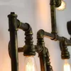 American Industrial Loft Wall Lamps Iron Rust Water Pipe Retro Wall Lamp Bar Cafe Decor Sconce Lamp Balcony Aisle Lighting