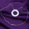 925 Sterling Silver Naszyjnik Link Wąż Łańcuch Dla Kobiet Moda Wisiorek Śliczne Proste Mesh Circle Nest Necklace Wedding Jewelry Party Prezent