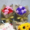 Creative Handmade sunflower Rose Carnation Soap Flower Artificial Bouquet Wedding Decoration 30*20*10cm Festive Supplies