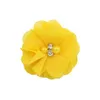 12pcs/lot 12 Color 2.16'' cute chiffon without clips flowers with Rhinestone Pearl headbands hair accessories