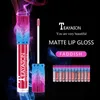 12pca/lot Teayason velvet matte lip gloss 12 colors waterproof long lasting sexy red nude brown lip tint lip gloss free ship