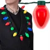 LED Light Up Christmas Bulb Necklace Glowing Party Favors for Adults or Kids Holiday Party Decoration